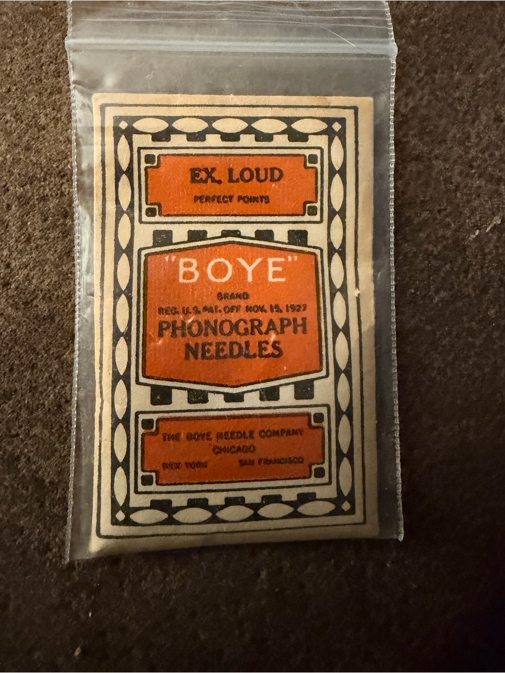 Vintage "Boye" Phonograph Needles The Boys Needle Company Pat. Nov. 15, 1927